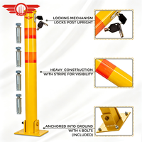 Bolardo Plegable con Cerradura y Reflector de Advertencia, Bloqueador Temporal de Vehículos para Eventos