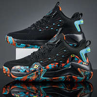 Chaussures de sport pour hommes, automne, antidérapantes, respirantes, dessus en PU, doublure en mesh, semelle intermédiaire en caoutchouc, semelle extérieure en caoutchouc, baskets d'entraînement de basketball
