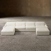 Canapé modulaire Jennifer 6 pièces en forme de U, luxe moderne, sur mesure, tissu de performance, rembourré, pour salon, hôtel