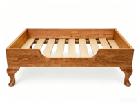 T0029 Canapé pour chien et chat en bois de chêne massif, style vintage bohème français, durable, facile à nettoyer, base à lattes, mobilier de maison de haute qualité