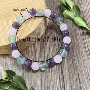 Pulsera de Piedra Natural con Cuentas de Vidrio Coloridas para el Chakra de la Garganta, Condiciones de Pago Flexibles para Mayoristas, Soporte para Lotes Mixtos - Product Image 3
