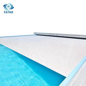 Cubierta de <span class=keywords><strong>piscina</strong></span> de corona de agua portátil moderna eléctrica rodillo cuadrado abierto de seguridad automática con Metal y PVC para uso en exteriores - Product Image 5