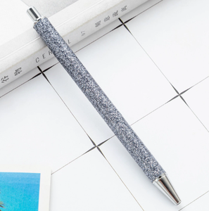 Sparkling Silver Glitter Metal Ballpoint <b>Pen</b> bonvada <b>Novelty</b> Writing Instrument for girl - Product Image 1