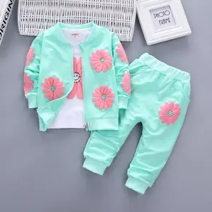 Conjunto de roupa infantil para outono 2022, feito o logotipo personalizado, conjuntos de roupas para bebês, meninas