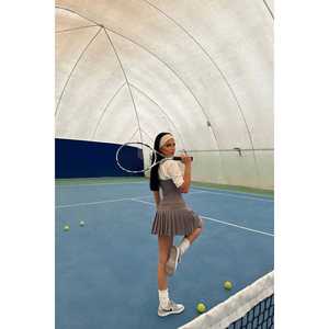 Robe de cocktail plissée sans bretelles Anja gris fumé mini - Product Image 1