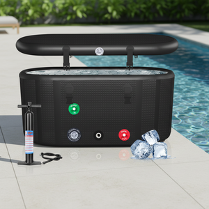 Bañera de Hidromasaje Inflable Vanace para 2 Personas, Portátil, de PVC, 60 galones+, Ovalada, para Recuperación Física, Uso en Exteriores - Product Image 1