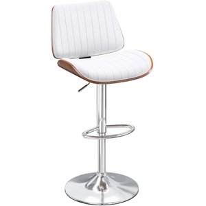 Swivel <strong>Bar</strong> <strong>Stools</strong> <strong>Set</strong> <strong>of</strong> <strong>2</strong> Adjustable Height Bentwood Barstools with PU Leather Upholstered Seat - Product Image 4