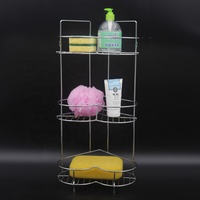 Ensemble d'étagères de salle de bain à trois pièces avec étagère de rangement et panier mural, accessoire mural