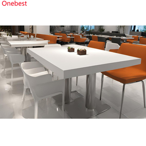 Mesa de comedor de piedra moderna para hotel, mesas de centro de <span class=keywords><strong>Starbucks</strong></span> usadas con base metálica - Product Image 4