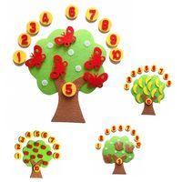 Jouets éducatifs Montessori en feutre pour enfants OEM FUAN, arbre à pommes à faire soi-même, avec couleur, taille et logo personnalisés pour la maternelle
