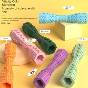 ของเล่นสัตว์เลี้ยง ของเล่นสุนัขรูปหกเหลี่ยม อุปกรณ์สำหรับสุนัขและแมว แท่งกัดสำหรับทำความสะอาดฟัน บรรเทาอาการคัน ทนทานต่อการกัด - Product Image 3