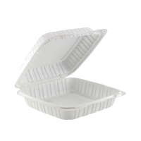Boîtes d'emballage alimentaire en PP blanc pour micro-ondes, contenants à repas MFPP à clapet avec couvercle articulé, vente en gros