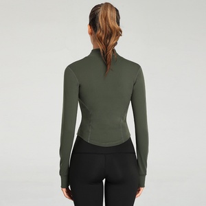 Veste de sport zippée pour femme, très extensible, respirante, avec trou pour le pouce, manches longues, grandes tailles, idéale pour l'entraînement – Nouveauté très demandée - Product Image 6