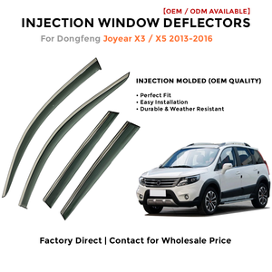 Injection Window Visors Rain Guards for Dongfeng Joyear X3 / X5 2013-2016| Side Window Deflectors Custom Fit Auto Accessories - Product Image 2