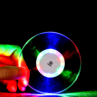 Bon prix cristal acrylique LED lumineux étanche transparent tasse sous-verres Base atmosphère lumière sous-verre