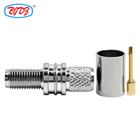 Connecteur Coaxial RF Plaquée Or 50 Ohms à Sertir SMA Femelle pour Câble LMR300 LMR 300 5D-FB 5DFB RG6