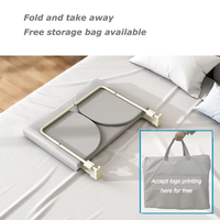 Barrière de lit bébé certifiée CE, pliable, portable, réglable en hauteur, en tissu Oxford écologique avec cadre métallique, pour la sécurité à la maison et en voyage