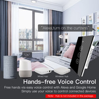 Interrupteur intelligent Zigbee 10A bipolaire 3 touches pour rideau intelligent avec télécommande et application Smart Life, compatible Wi-Fi