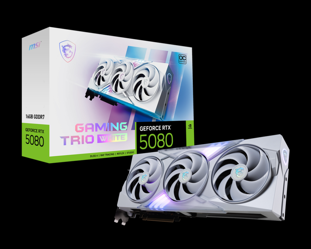 MSI GeForce RTX 5080 16G GAMING TRIO OC WHITE GPU - Top Gaming Graphics Card for High-Performance PCs