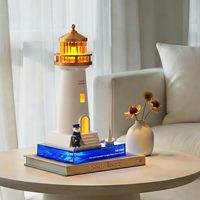 Lampe de chevet multifonctionnelle pour chambre d'enfant, décoration phare, veilleuse LED 3D portable, télécommande, à brancher, intensité réglable, blanc chaud