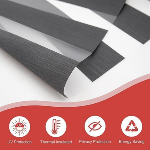 Persianas Zebra Modernas Horizontales Integradas de Doble Capa con Tela Opaca y Control Remoto Motorizado para Ventanas, Gran Venta - Product Image 3