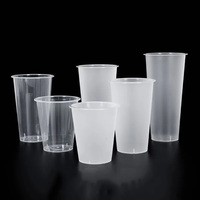 Tasses à thé à bulles en plastique jetables personnalisées Tasses transparentes en PP givré Boba Smoothie