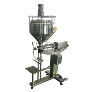China Market Wholesale Piston Action Semi-Automatic Heating And Mixing Paste Jam Cream Filling Machine With Mixer