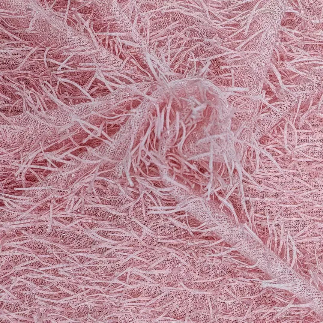 wholesale factory decoration cloth luxury long pile fluffy solid color 100% knitted polyester birds fur feather fabric