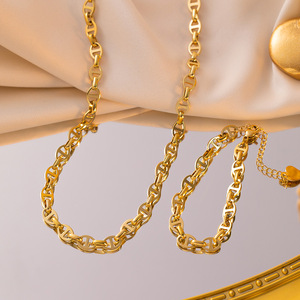 Collar impermeable de cadena de moda Retro francés que no se desvanece de acero de titanio collar desnudo para mujer - Product Image 4