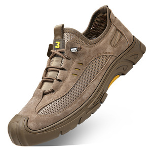 Nouvelles sandales d'été pour hommes en cuir véritable, décontractées, sportives, pour la randonnée en plein air, en maille, solides, antidérapantes, avec bande élastique - Product Image 5