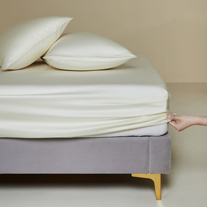 Bán Buôn Satin Được Trang Bị Tấm Ga Trải Giường Phẳng Bedsheet Với Satin Gối 4 Mảnh <span class=keywords><strong>100</strong></span>% <span class=keywords><strong>Polyester</strong></span> Satin Bộ Đồ Giường Lụa Bộ - Product Image 4