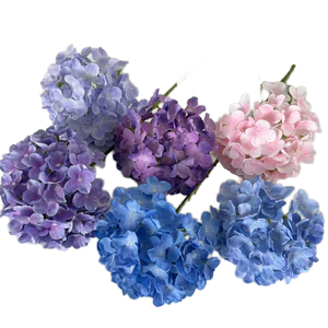 Fiore Artificiale di Ortensia 3D <span class=keywords><strong>Bella</strong></span> in Seta per Decorazioni Alberghiere e Allestimenti Matrimoniali Occidentali, Fiore Blu da Mano - Product Image 6