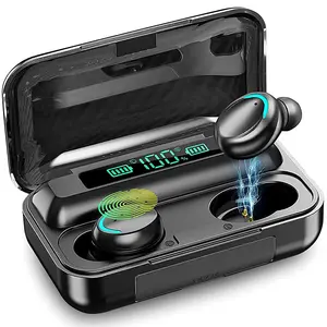 Auriculares inalámbricos F9 9D Hifi estéreo con pantalla LED, cascos intrauditivos impermeables BT 5,0 TWS F9