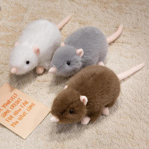 Vente en gros Mini souris blanche réaliste Jouets en peluche Souris réaliste Poupées en peluche Cadeaux <span class=keywords><strong>d</strong></span>'anniversaire et de Noël - Product Image 6