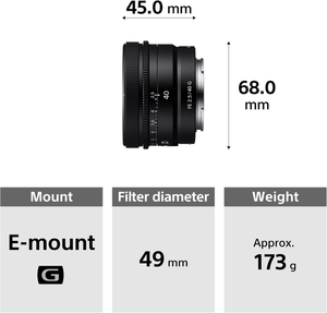 Objectif d'appareil photo plein format FE 40 mm F/2.5 G (SEL40F25G) - Product Image 4