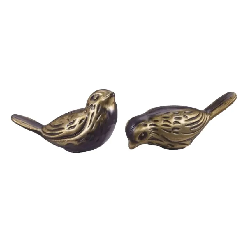 Ornaments Of Brass Sparrows For Grovestone Decoration