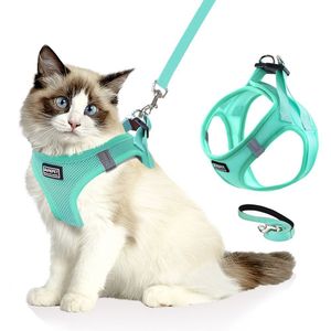 Step-in Anti-Escape Dog & Cat Vest <b>Harness</b> Set Breathable Air Mesh Lead Escape Proof Cat <b>Harness</b> and Leash Set Soft Reflective - Product Image 1