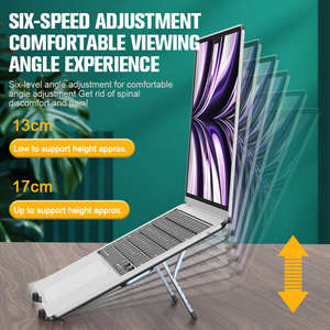 समायोज्य एल्यूमीनियम लैपटॉप स्टैंड मिनी फोल्डिंग डिजाइन के साथ एंटी-स्लिप सुविधा के साथ नया उत्पाद - Product Image 2