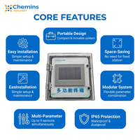 Système de surveillance de la qualité de l'eau portable multi-paramètres Chemins MS-200, boîtier étanche IP65, garantie 1 an, 9 paramètres