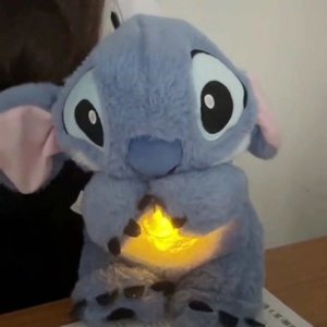 Conejo de Peluche de Fresa que Respira y Brilla con Relleno de Algodón PP, Peluche Súper Suave, Compañero de Sueño Relajante para Niños - Product Image 5