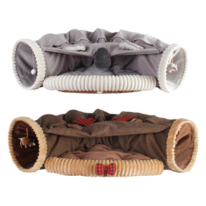 Produttori all'ingrosso inverno Comfort caldo cotone gatto giocattolo Tunnel Pet House con natale modello animale cervo - Product Image 1