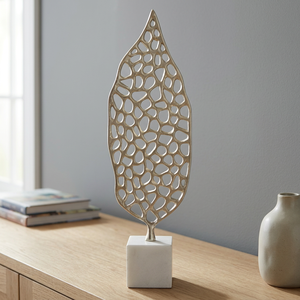 Contemporary Gold Leaf Sculpture Handmade Artistic Tabletop <b>Decor</b> for Living Room Eco-Friendly Durable Modern Design Fresh - Product Image 3