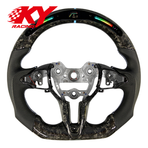 Volant sport en fibre de carbone forgée avec LED personnalisées pour Hyundai Elantra N I30N I20N Veloster N Kona N 2018-2026 - Product Image 1