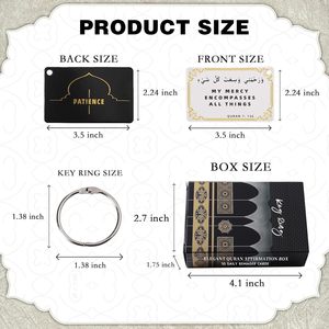 Pafu Cadeaux Islamiques 30 Rappels Quotidiens Cartes d'Affirmations Spirituelles avec Décor Kaaba Cartes Flash Arabes Carte d'Affirmation Quotidienne - Product Image 2