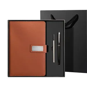 Benutzer definierte Leder Planer A5 Notebook Tagebuch Geschenkset