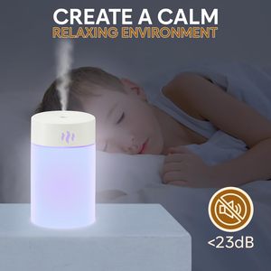 <b>Mini</b> <b>USB</b> Tabletop Ultrasonic Humidifier 200ml Capacity 7-color LED Night Light Mute Operation 1 Year Warranty for Hotel - Product Image 3