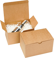 Boîte cadeau en carton recyclé avec couvercle, lamination mate, ruban doré, accessoires - Kit de bricolage pour emballage d'anniversaire