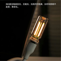 Lampe de nuit LED à filament USB blanc chaud, à intensité variable, style vintage, petite lampe d'ambiance pour la maison, le bar, le café, la décoration de mariage