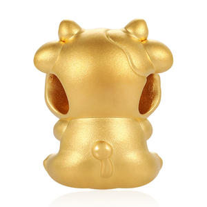 สร้อยข้อมือทองรูปวัวสีทองแข็ง24k ประดับลูกปัดเครื่องประดับทองไฮเอนด์ - Product Image 2