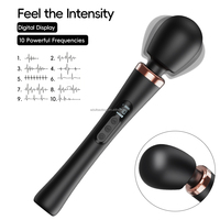 Masseur à baguette sans fil, massage portatif super puissant, tête en silicone souple, moteur silencieux, écran LED, grand vibrateur à baguette pratique